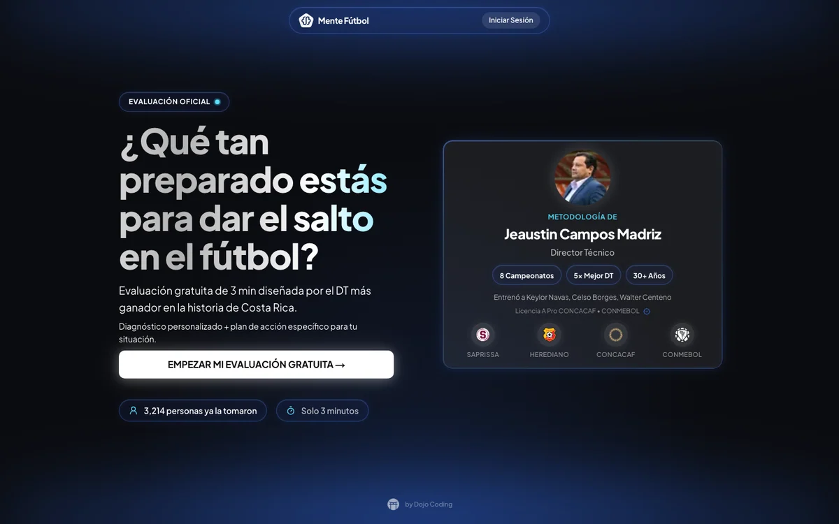 MenteFutbol · sports-tech founder app
