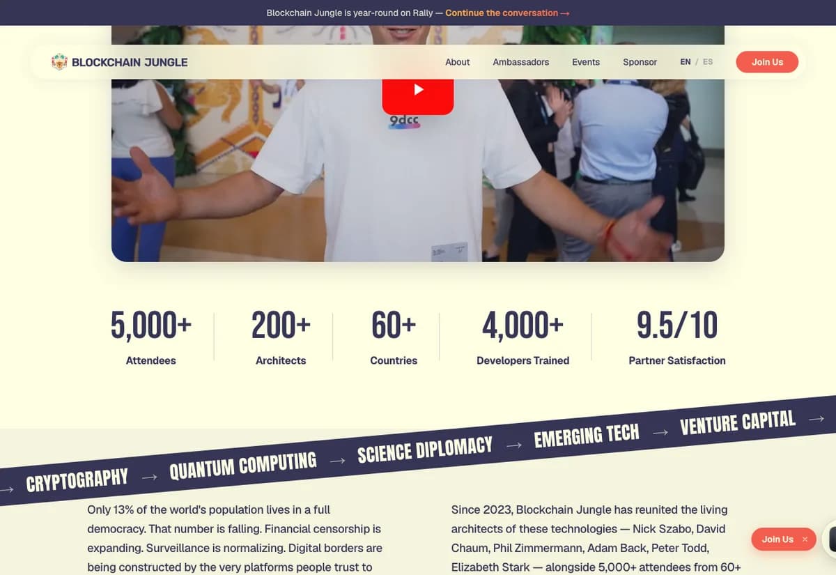 Blockchain Jungle · 5,000+ asistentes